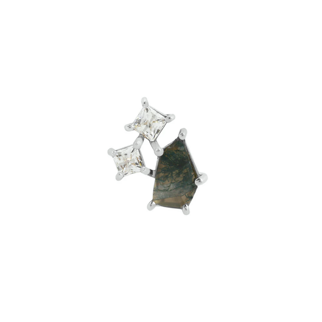 Lyra with Moss Agate and CZ — Buddha