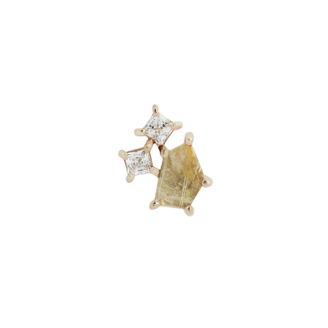 Lyra with Rutilated Quartz and CZ — Buddha
