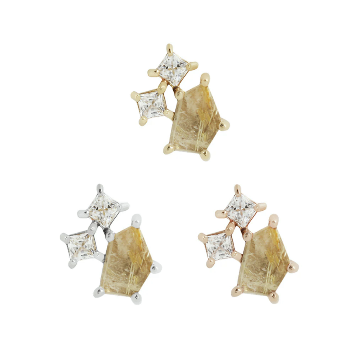 Lyra with Rutilated Quartz and CZ From Buddha