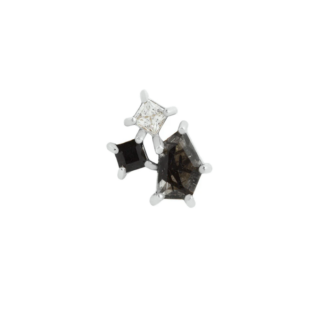 Lyra with Tourmalated Quartz and Black Spinel with CZ — Buddha