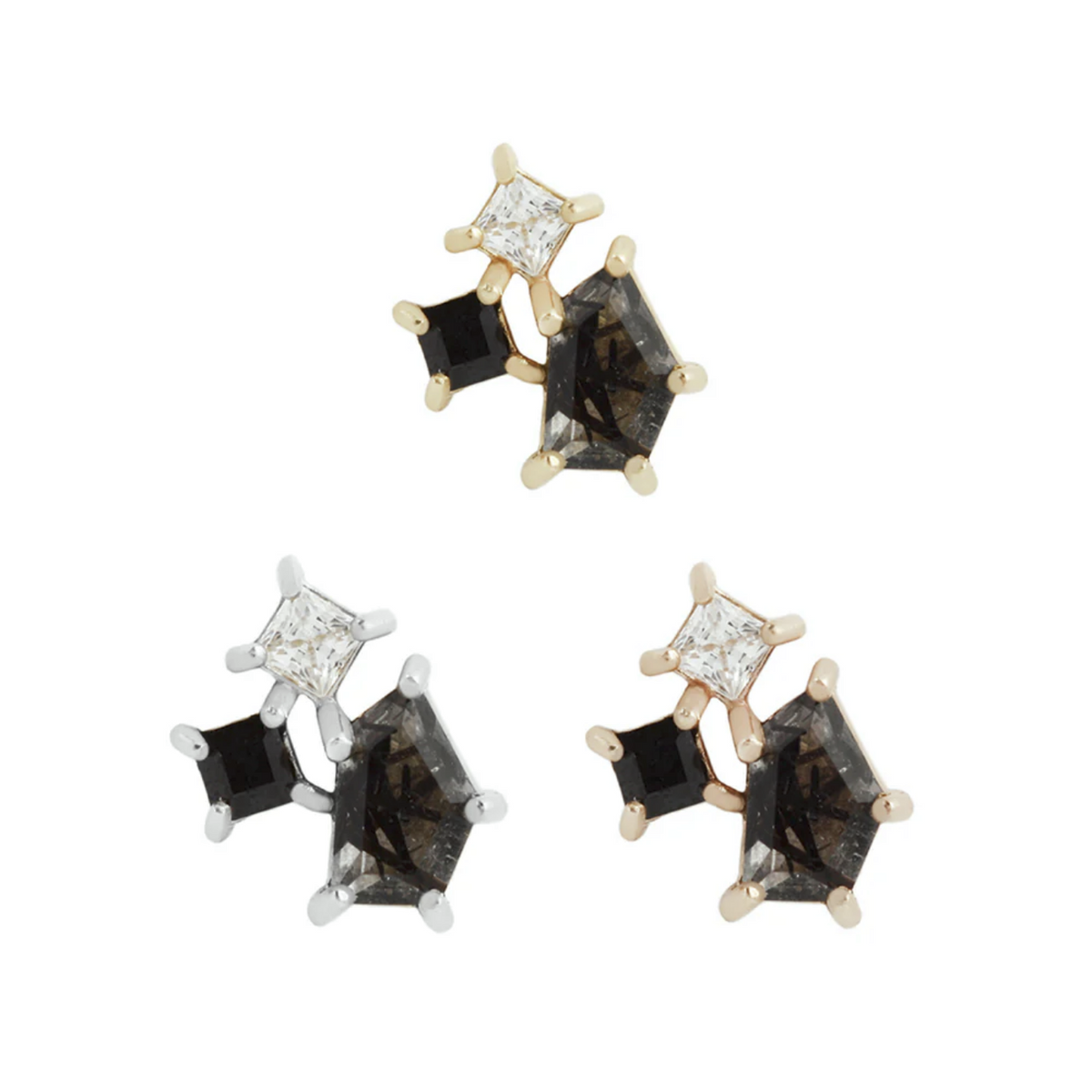 Lyra with Tourmalated Quartz and Black Spinel with CZ — Buddha