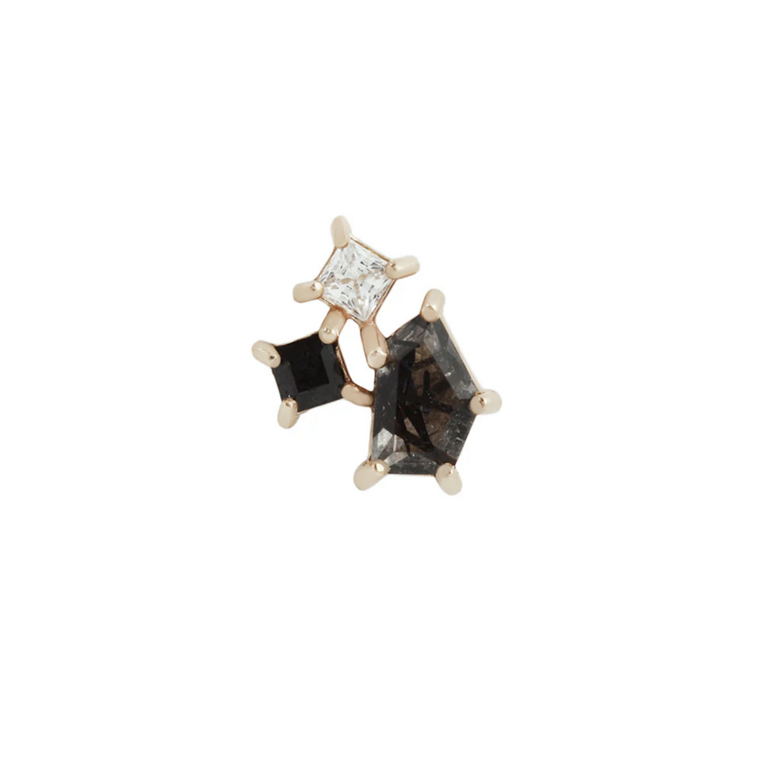 Lyra with Tourmalated Quartz and Black Spinel with CZ — Buddha