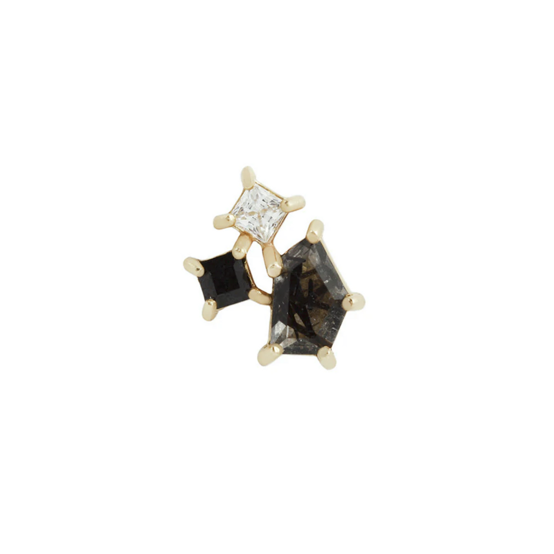Lyra with Tourmalated Quartz and Black Spinel with CZ — Buddha