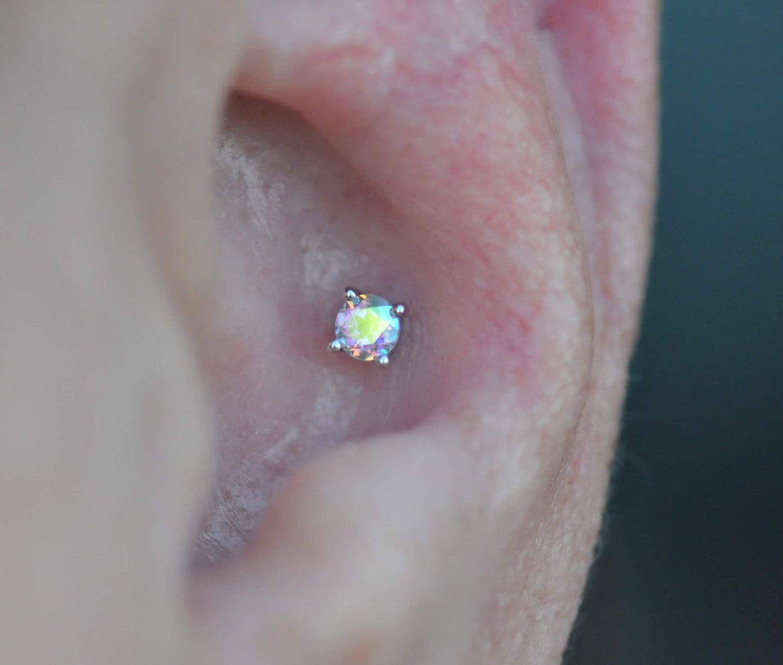 Prong Gem with Mercury Mist Topaz - Buddha Jewelry