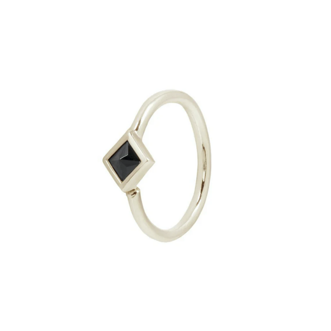 Mae Seam Ring with Black Spinel — Buddha