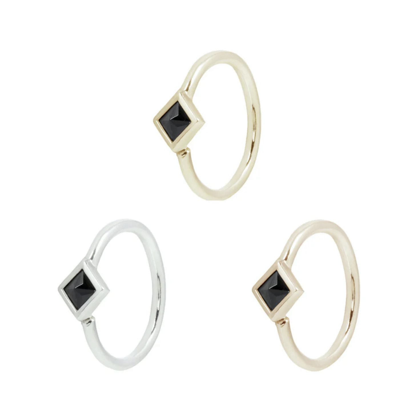 Mae Seam Ring with Black Spinel — Buddha