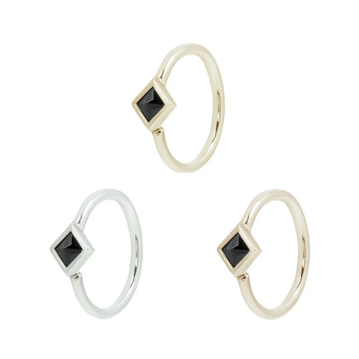 Mae Seam Ring with Black Spinel — Buddha