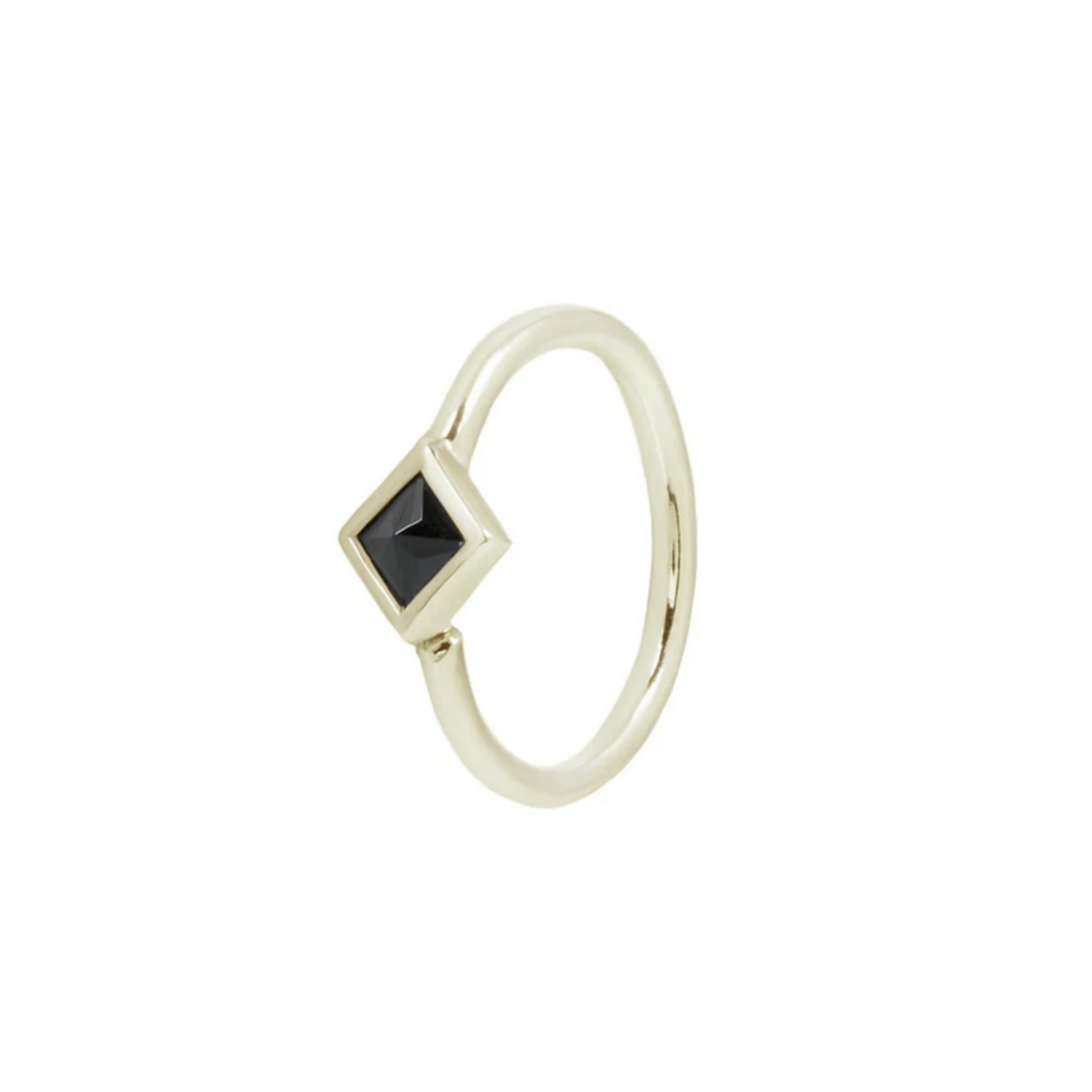 Mae Seam Ring with Black Spinel — Buddha