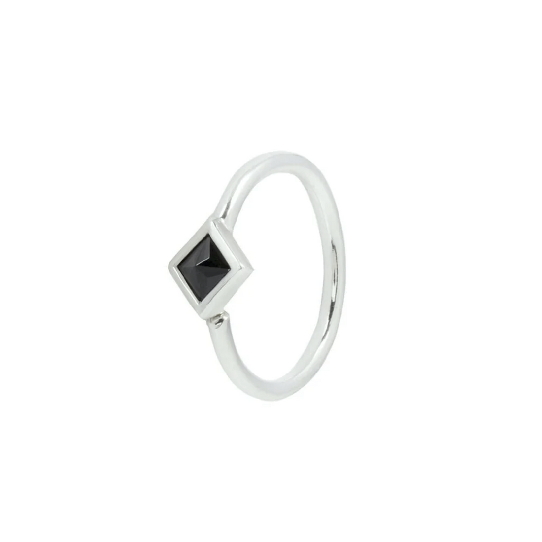 Mae Seam Ring with Black Spinel — Buddha