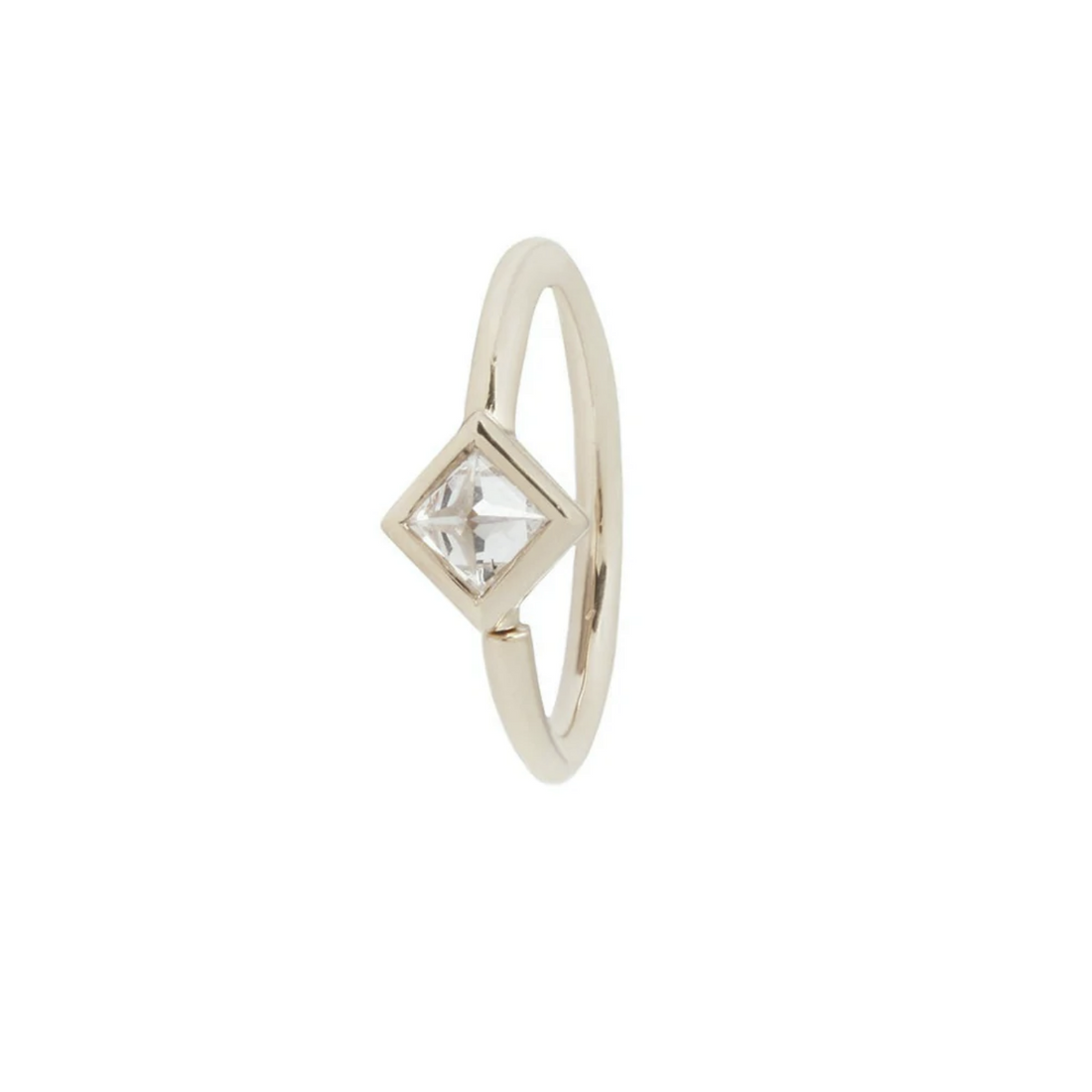 Mae Seam Ring with Reverse Set CZ — Buddha