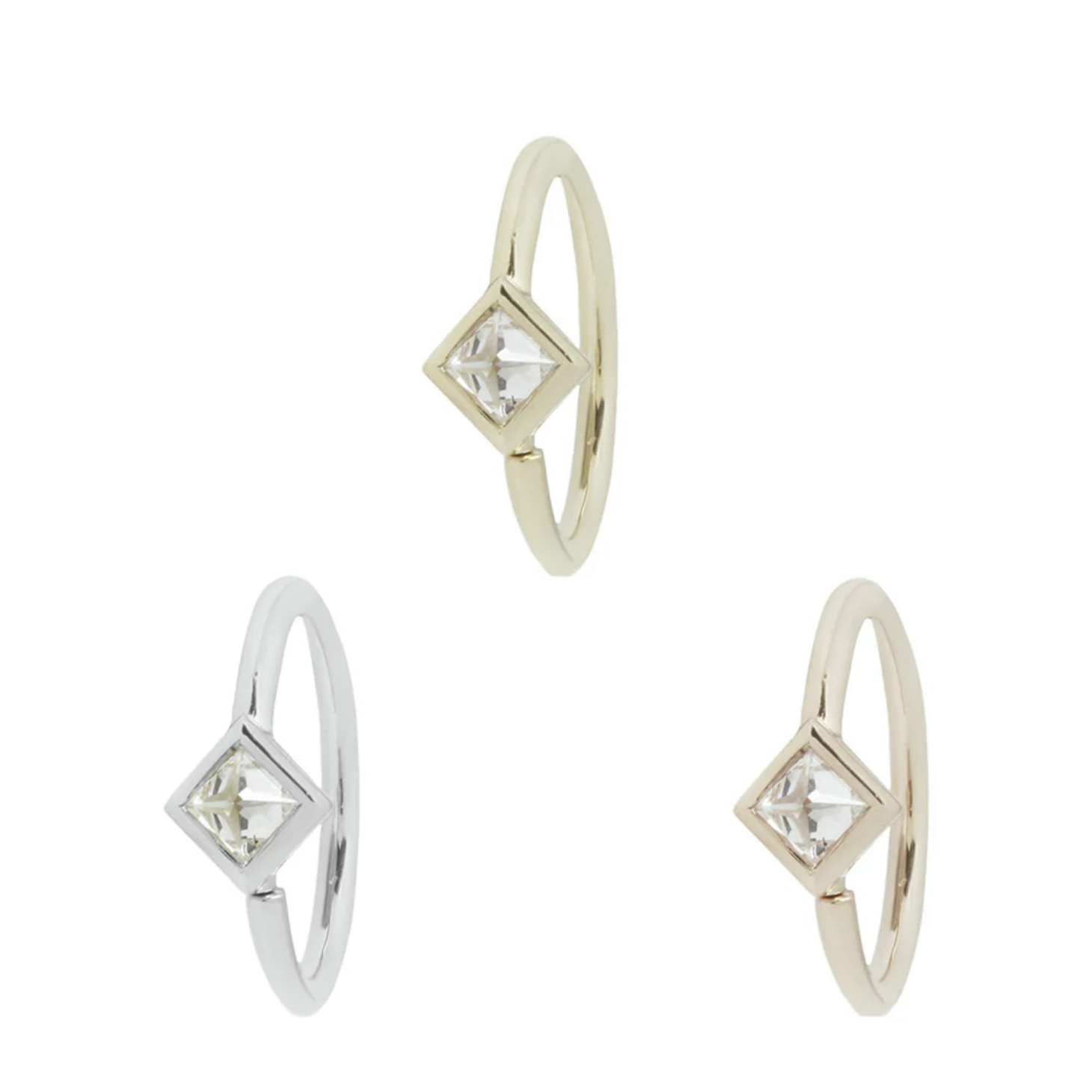 Mae Seam Ring with Reverse Set CZ — Buddha