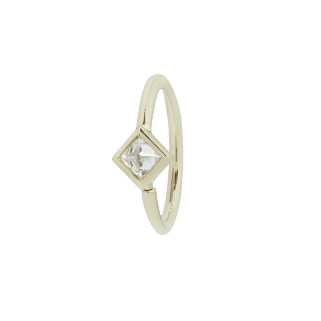 Mae Seam Ring with Reverse Set CZ — Buddha