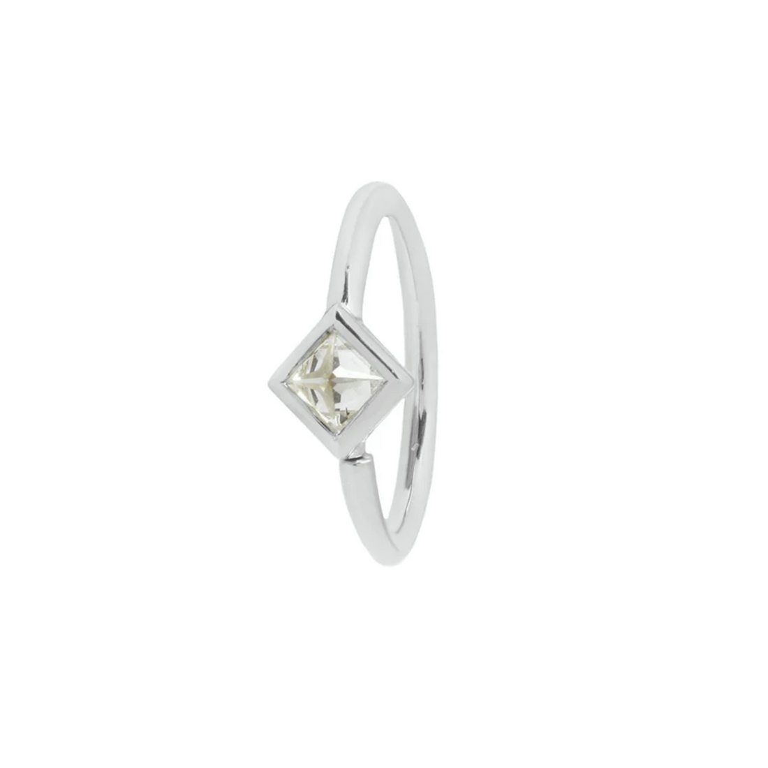 Mae Seam Ring with Reverse Set CZ — Buddha