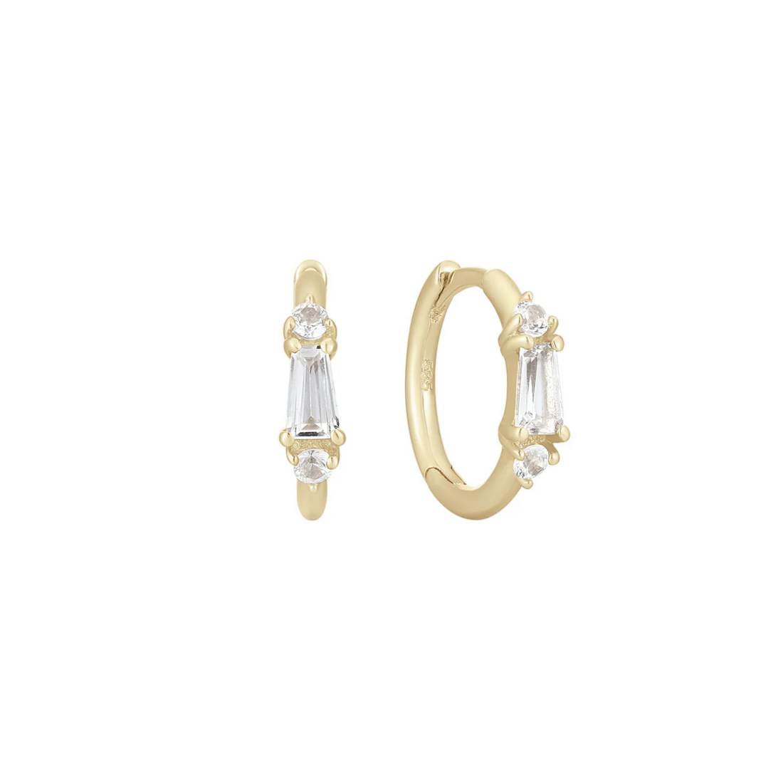 Maeve Huggie Clicker with White Sapphire and Topaz — Buddha
