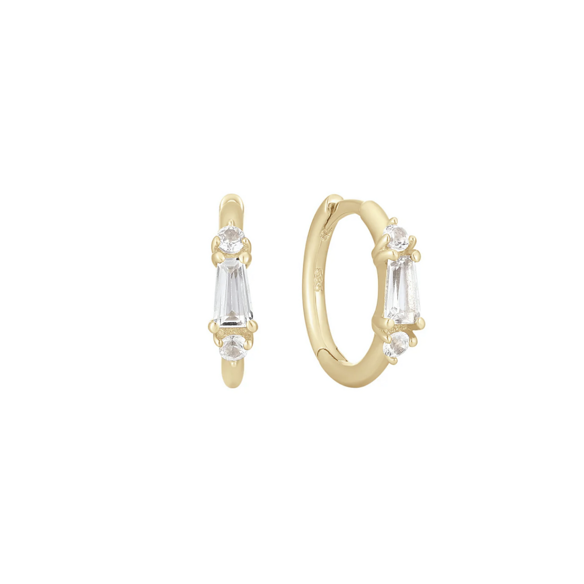 Maeve Huggie Clicker with White Sapphire and Topaz — Buddha