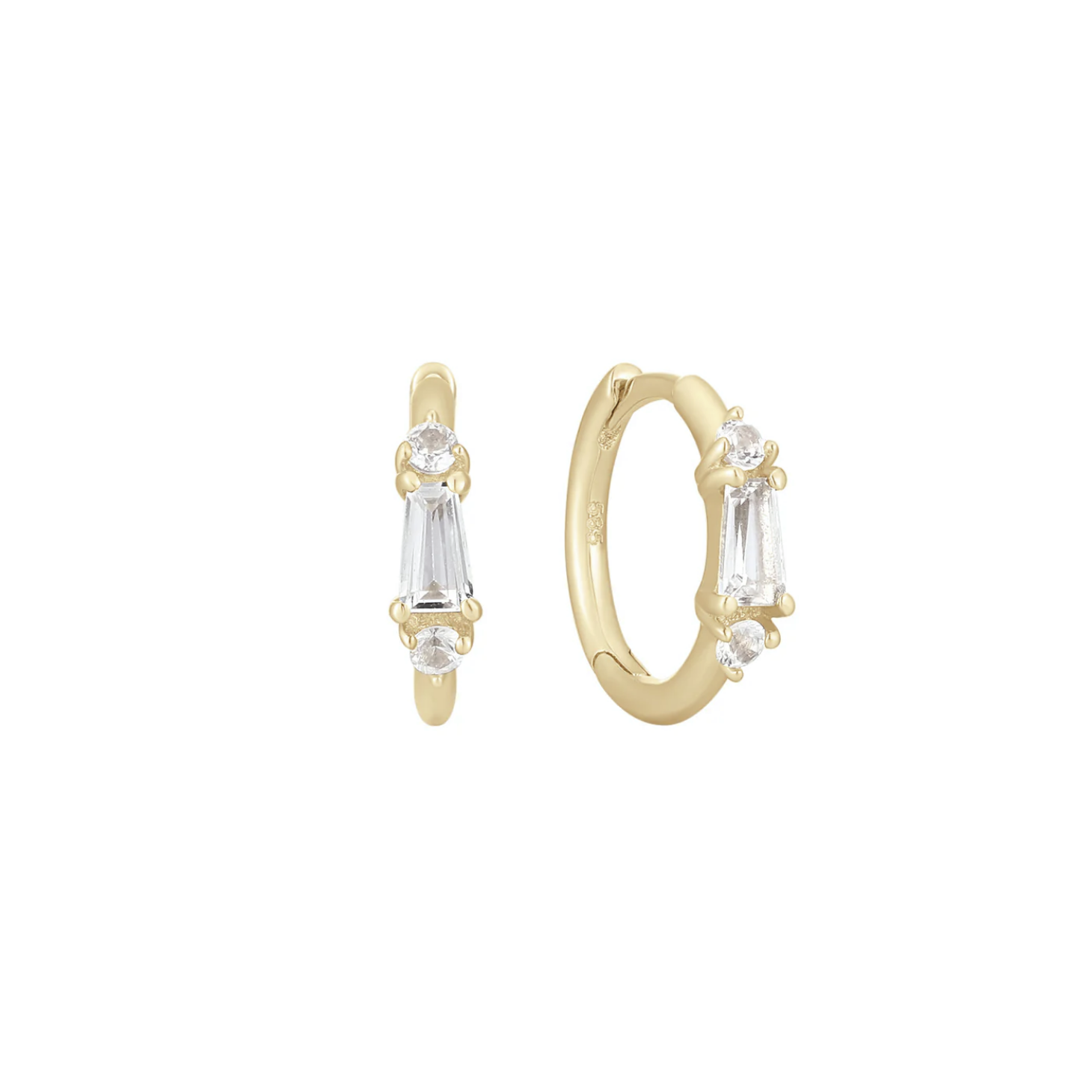 Maeve Huggie Clicker with White Sapphire and Topaz — Buddha