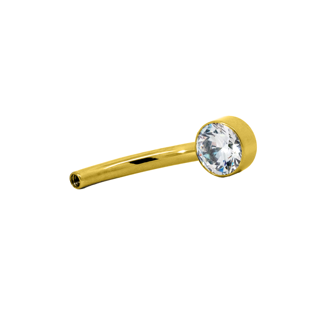 Gold Micro Gem Curve Post Only