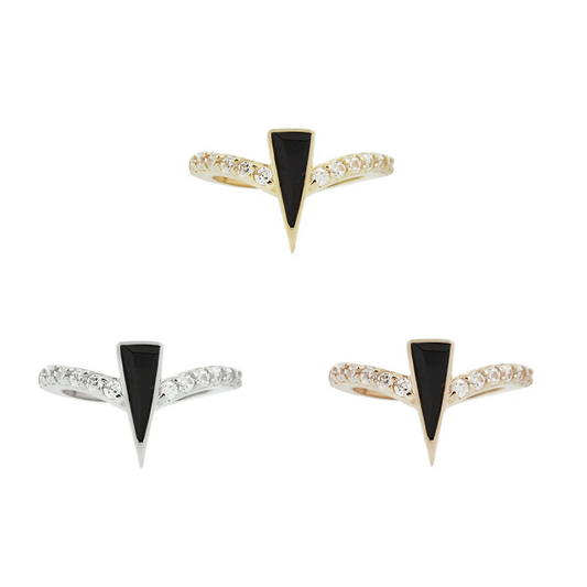 Mikah Clicker with Black Spinel and CZ From Buddha