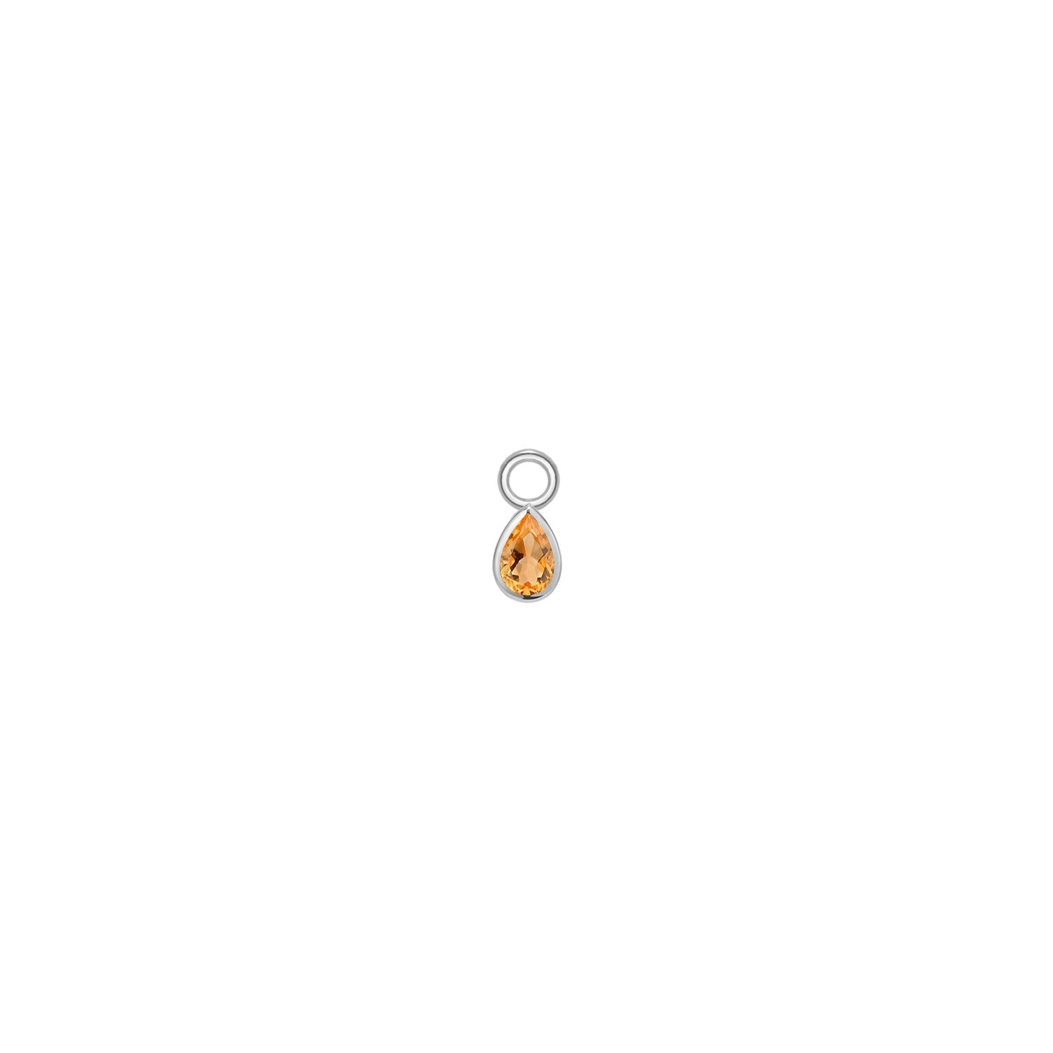 Mini Pear Bezel Charm - Faceted Gemstone