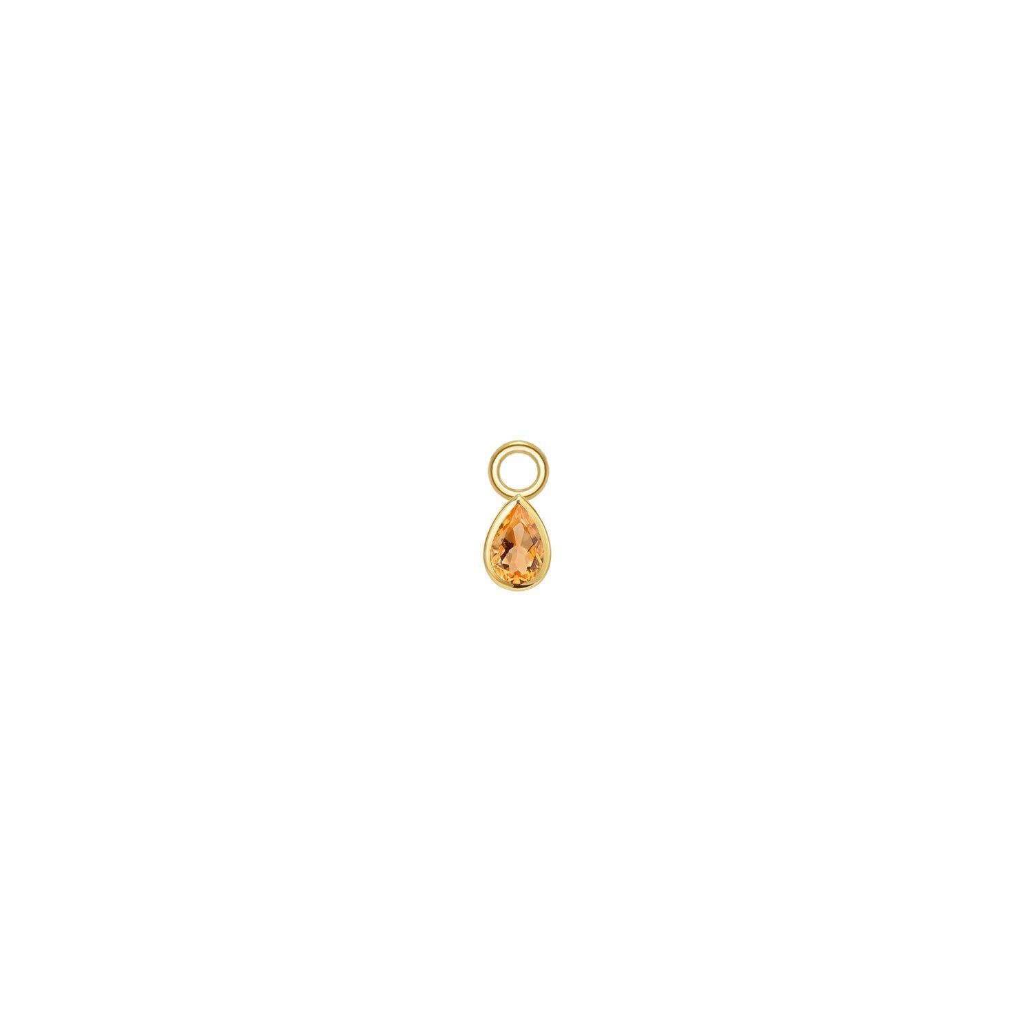 Mini Pear Bezel Charm - Faceted Gemstone