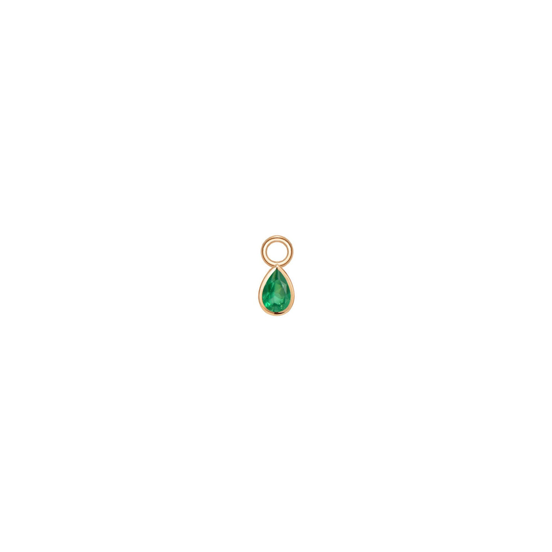 Mini Pear Bezel Charm - Faceted Gemstone