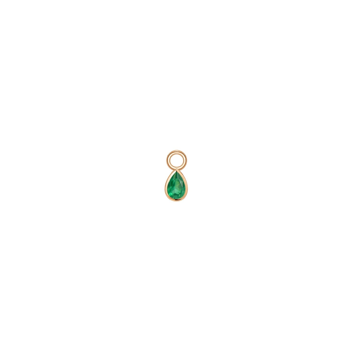 Mini Pear Bezel Charm - Faceted Gemstone