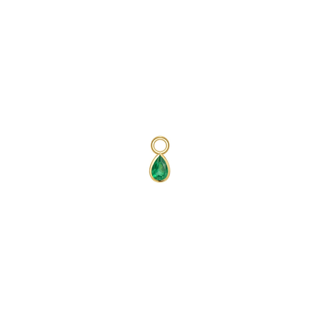 Mini Pear Bezel Charm - Faceted Gemstone