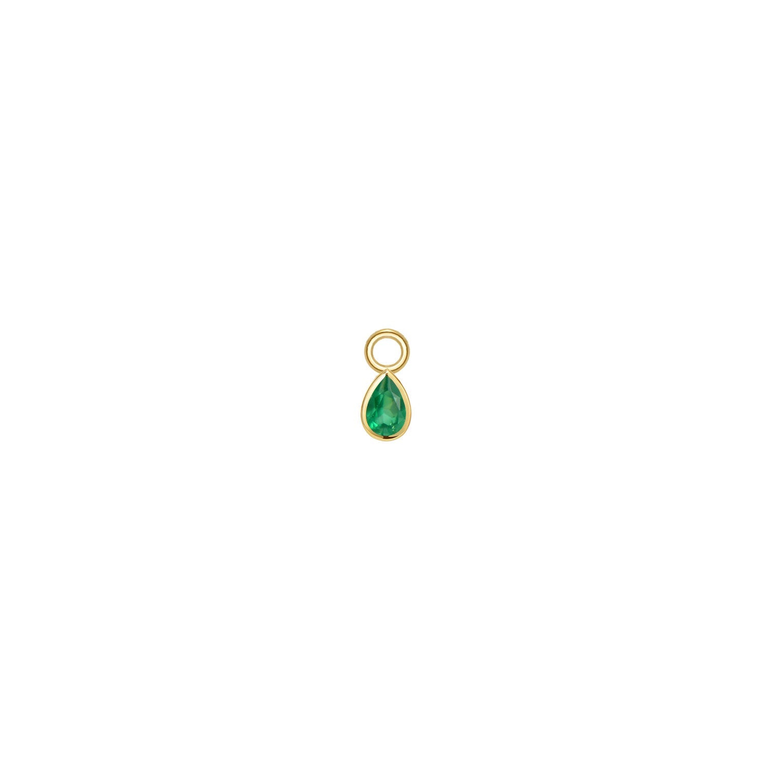 Mini Pear Bezel Charm - Faceted Gemstone
