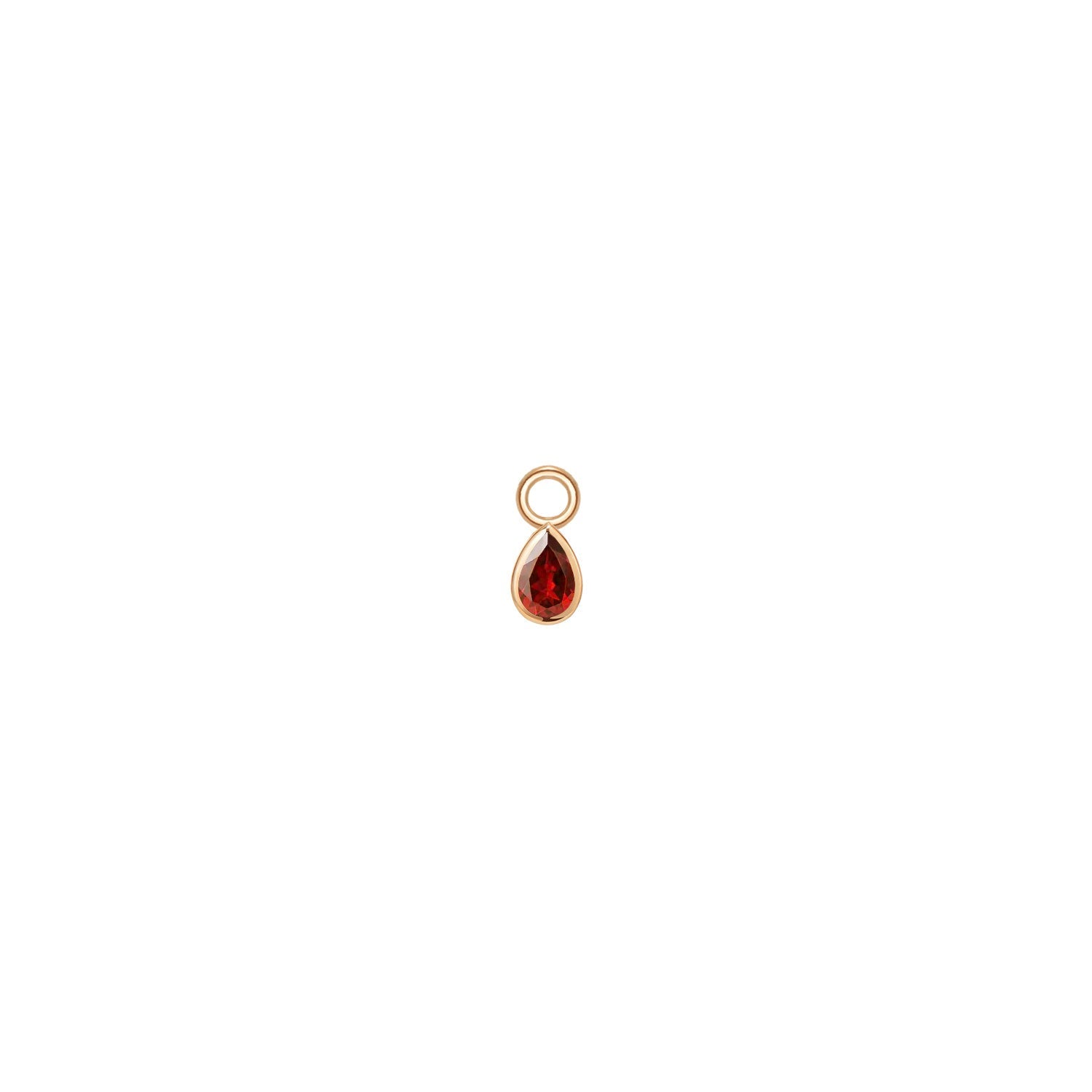 Mini Pear Bezel Charm - Faceted Gemstone