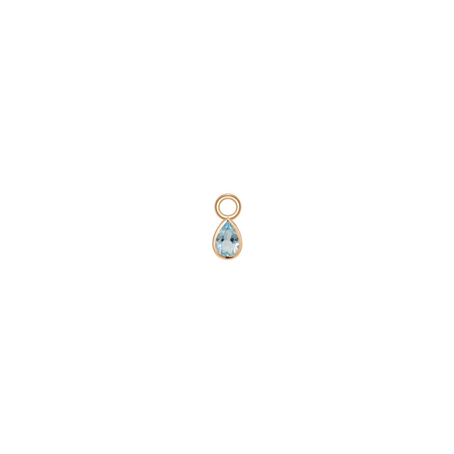Mini Pear Bezel Charm - Faceted Gemstone