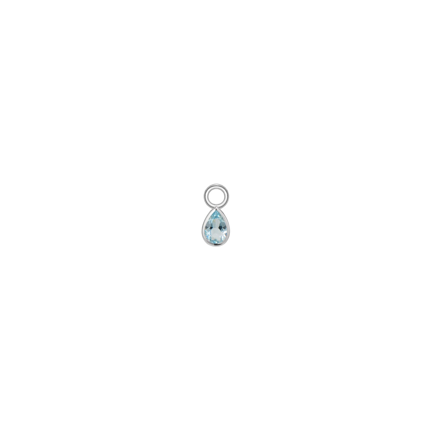 Mini Pear Bezel Charm - Faceted Gemstone
