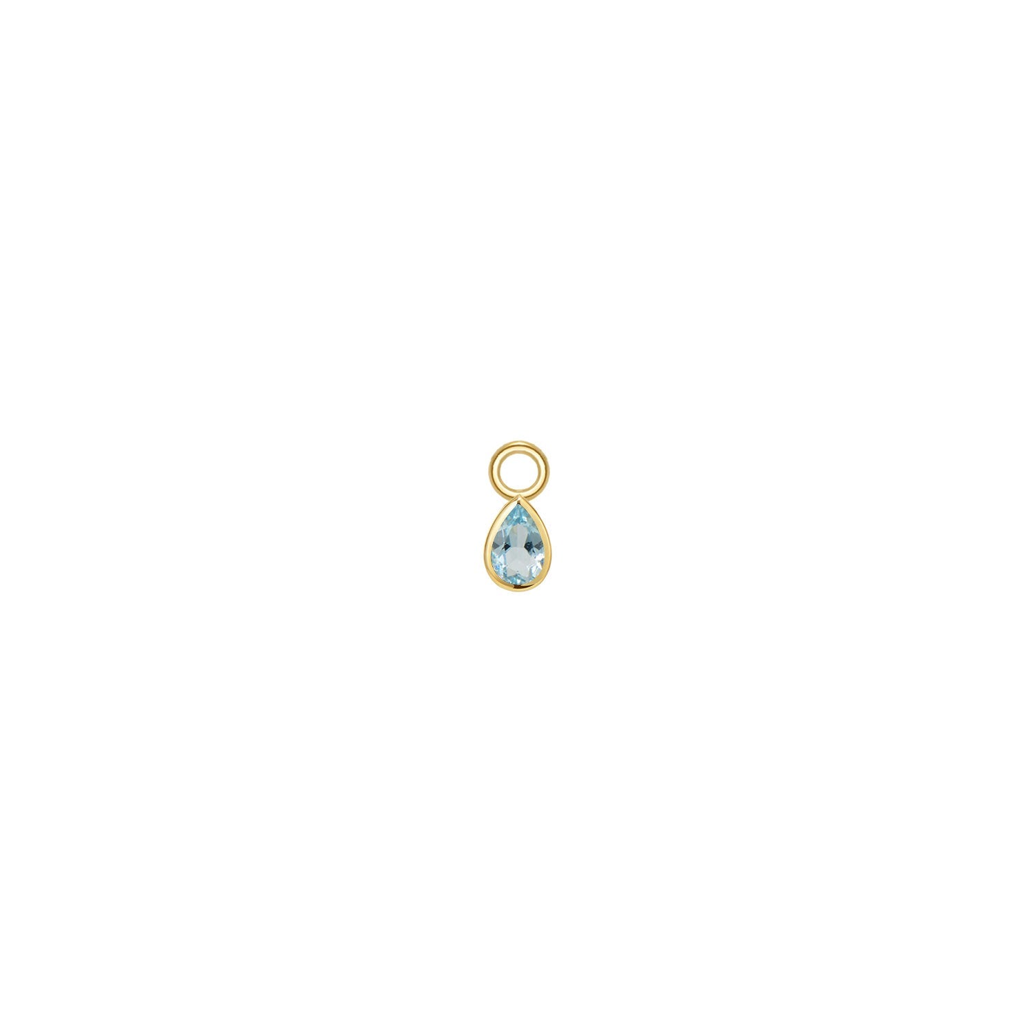 Mini Pear Bezel Charm - Faceted Gemstone