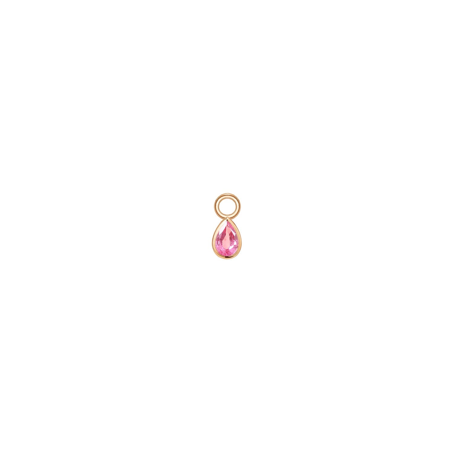 Mini Pear Bezel Charm - Faceted Gemstone