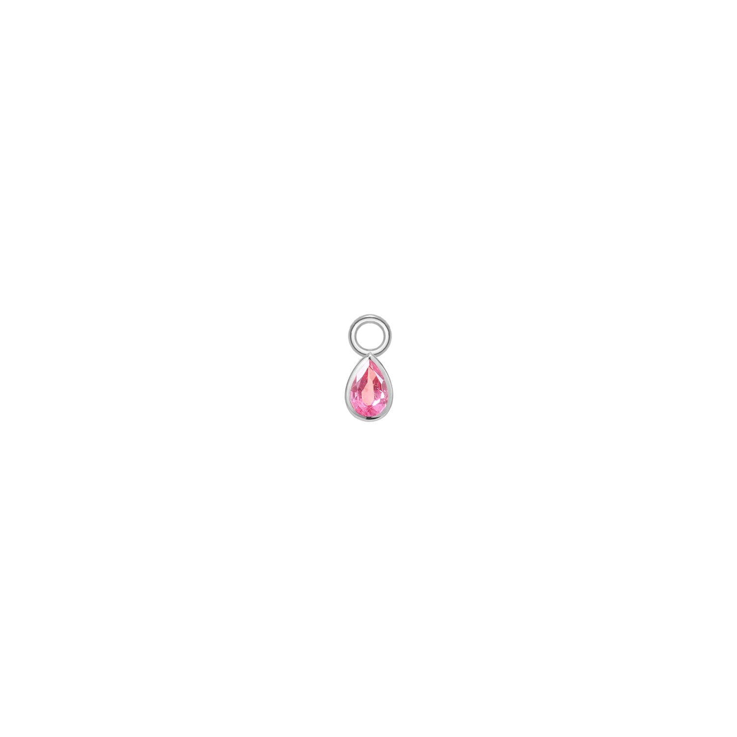 Mini Pear Bezel Charm - Faceted Gemstone