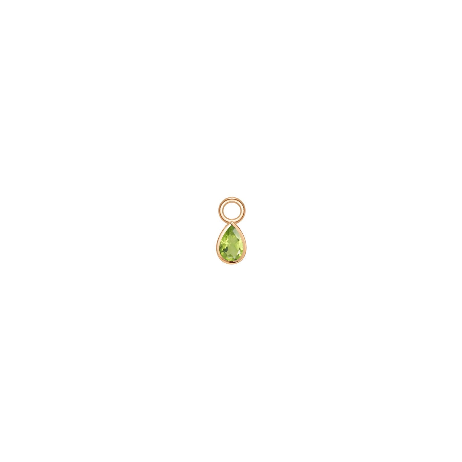 Mini Pear Bezel Charm - Faceted Gemstone