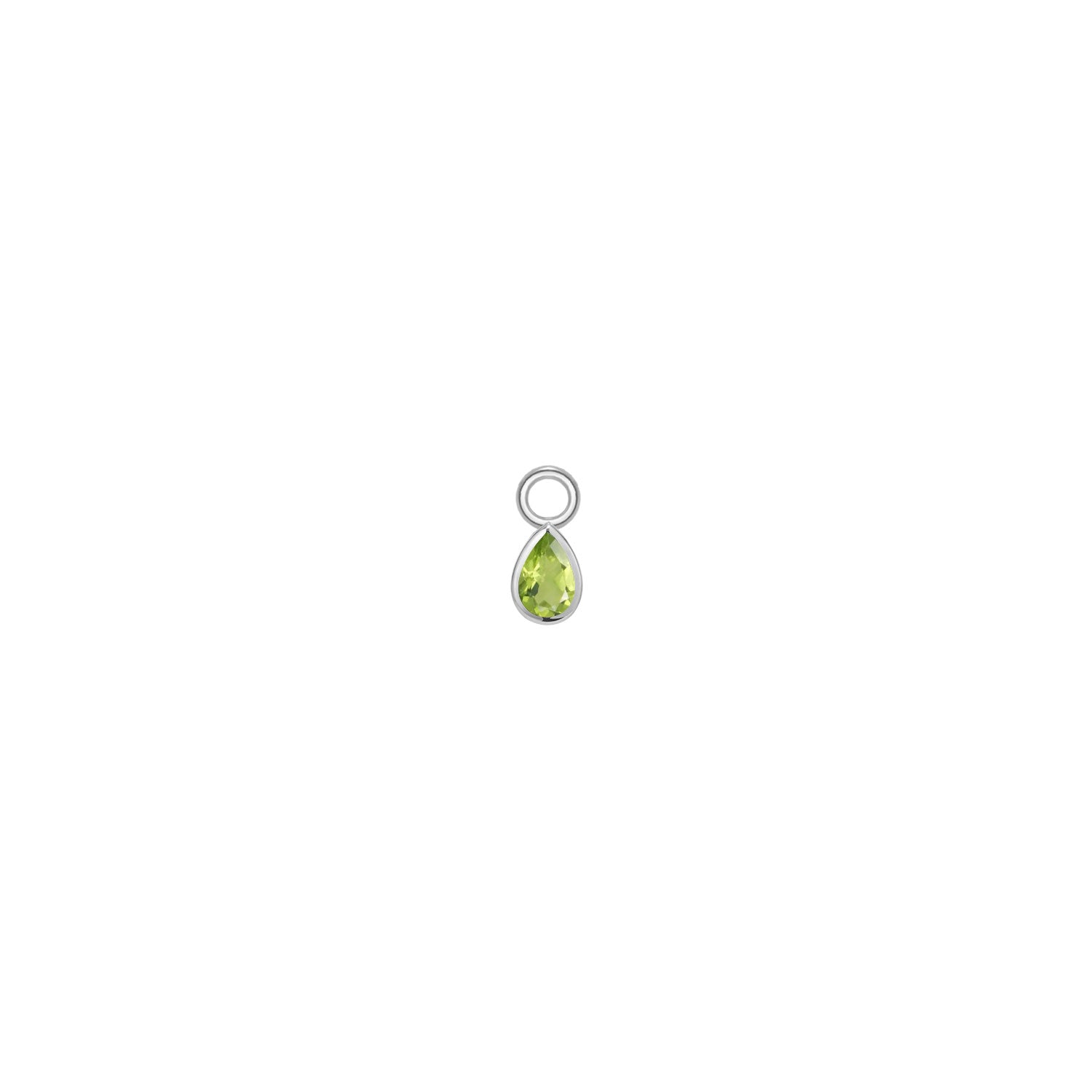 Mini Pear Bezel Charm - Faceted Gemstone