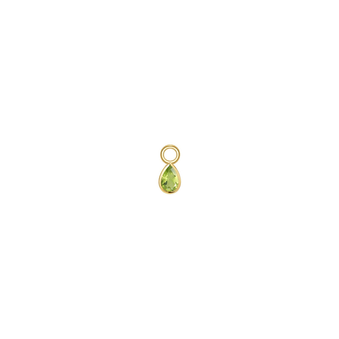 Mini Pear Bezel Charm - Faceted Gemstone