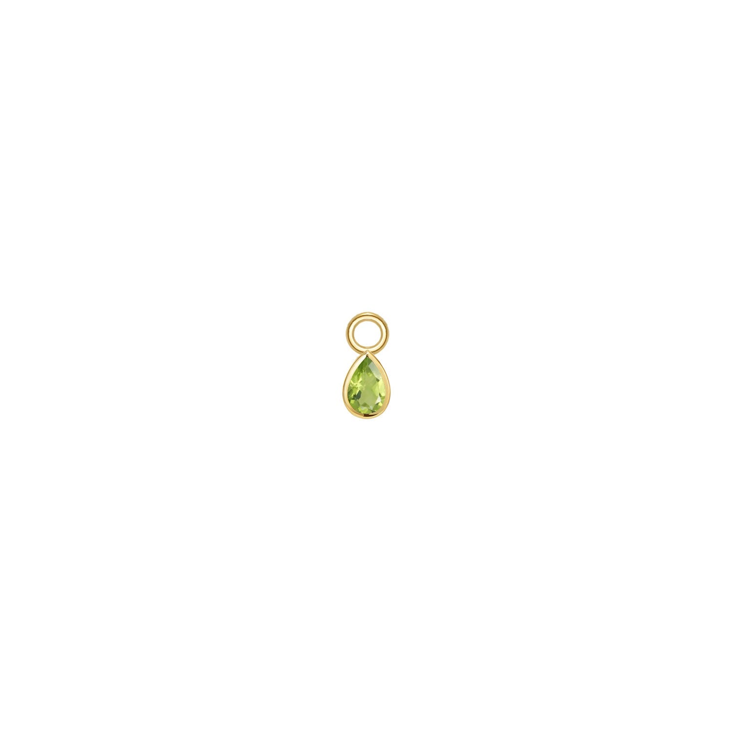 Mini Pear Bezel Charm - Faceted Gemstone