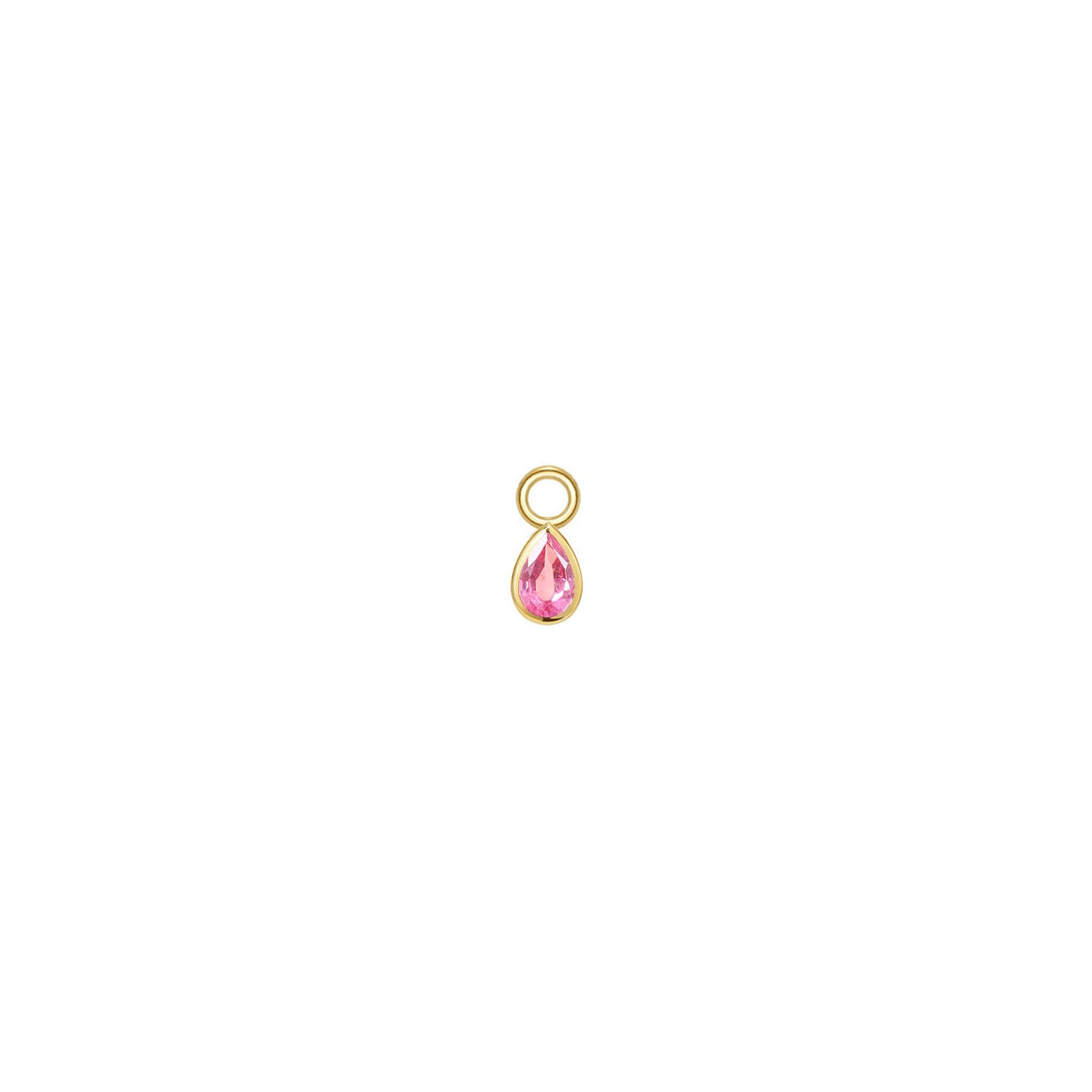 Mini Pear Bezel Charm - Faceted Gemstone