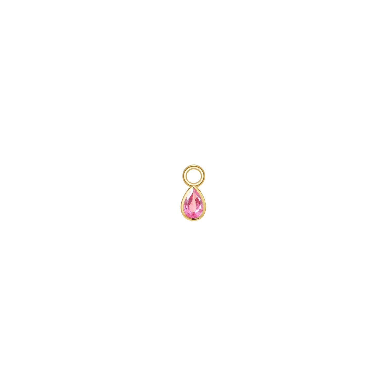 Mini Pear Bezel Charm - Faceted Gemstone