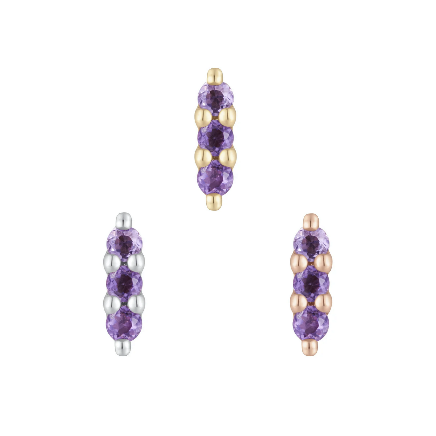 Mishka Three Prong with Amethyst — Buddha
