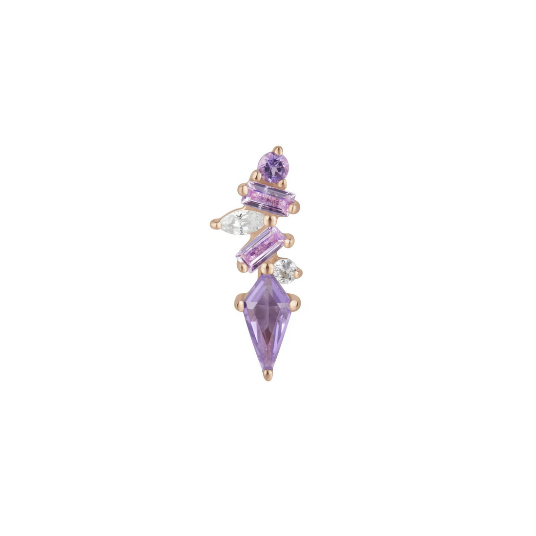 Mixt with Amethyst, Pink Sapphire, White Topaz and CZ — Buddha
