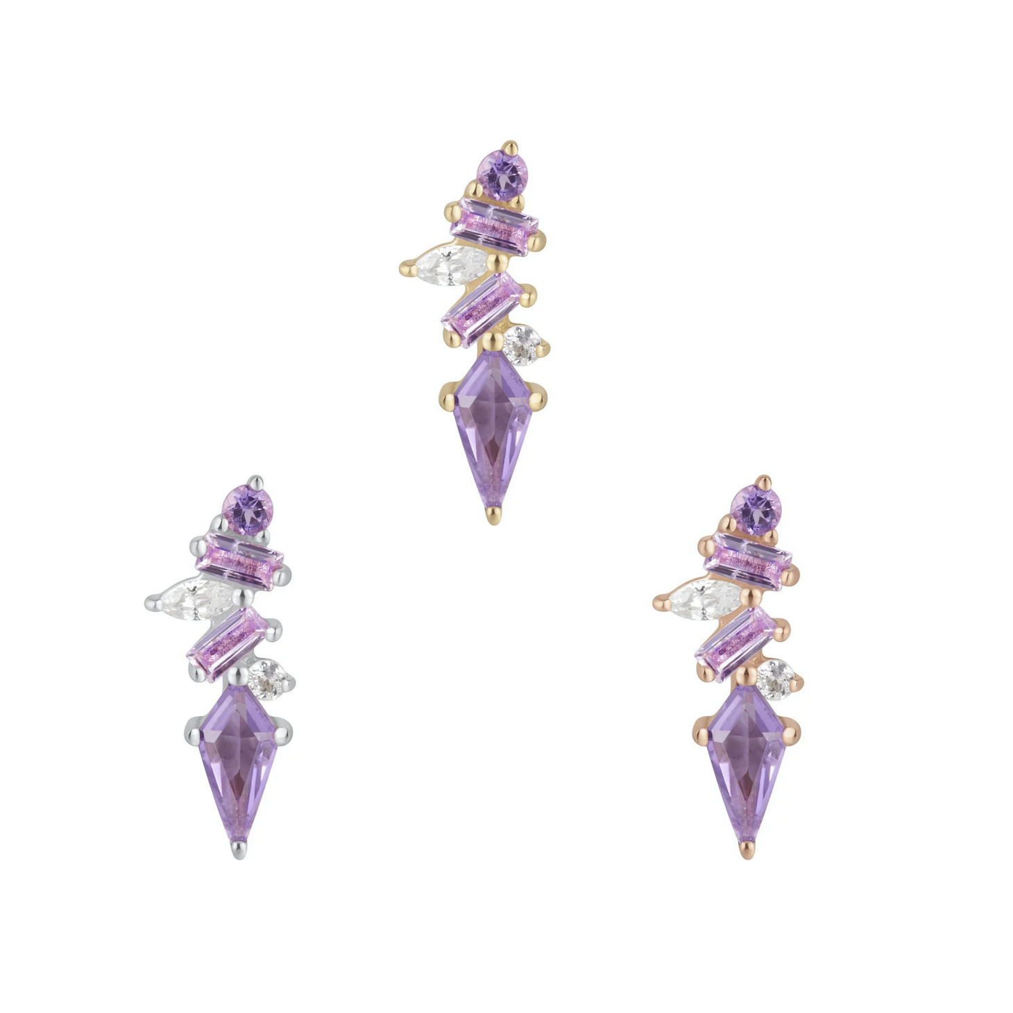 Mixt with Amethyst, Pink Sapphire, White Topaz and CZ From Buddha