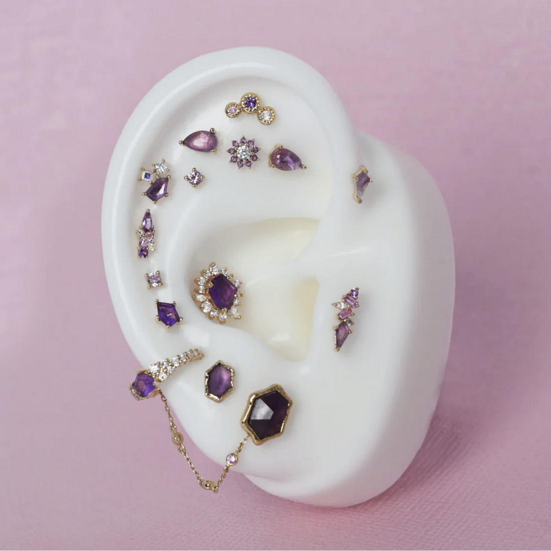 Mixt with Amethyst, Pink Sapphire, White Topaz and CZ — Buddha
