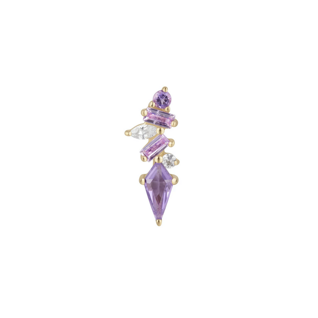 Mixt with Amethyst, Pink Sapphire, White Topaz and CZ — Buddha