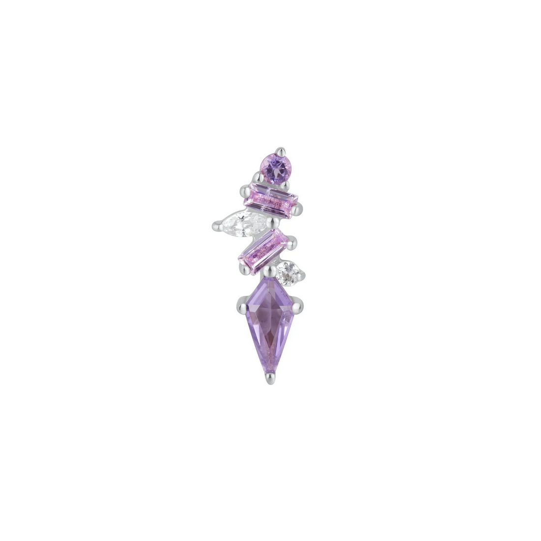 Mixt with Amethyst, Pink Sapphire, White Topaz and CZ — Buddha