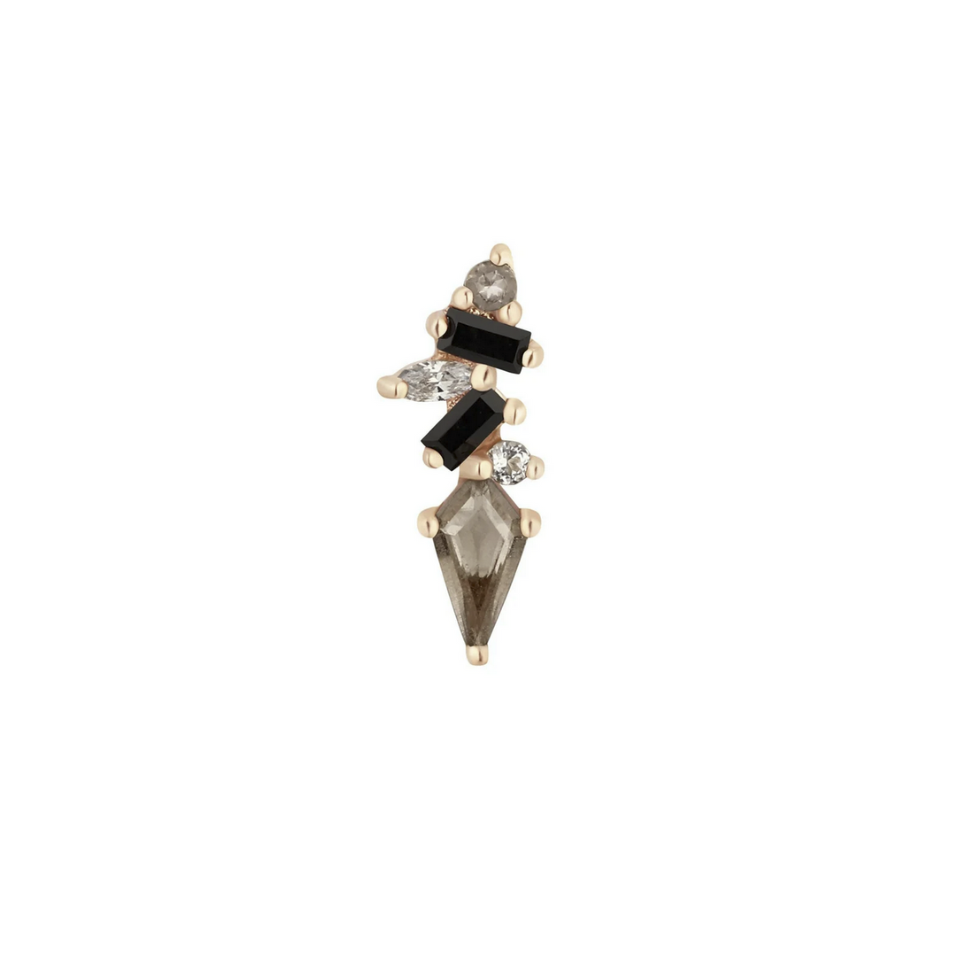 Mixt with Smoky Quartz and Black Spinel with White Topaz — Buddha