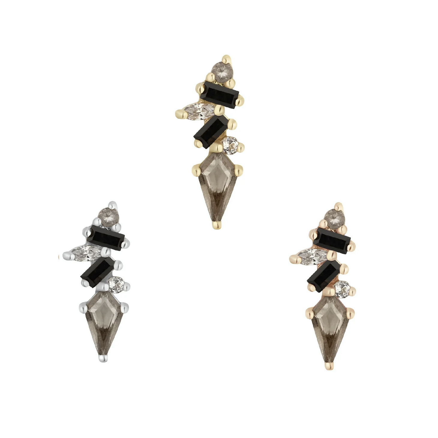 Mixt with Smoky Quartz and Black Spinel with White Topaz From Buddha