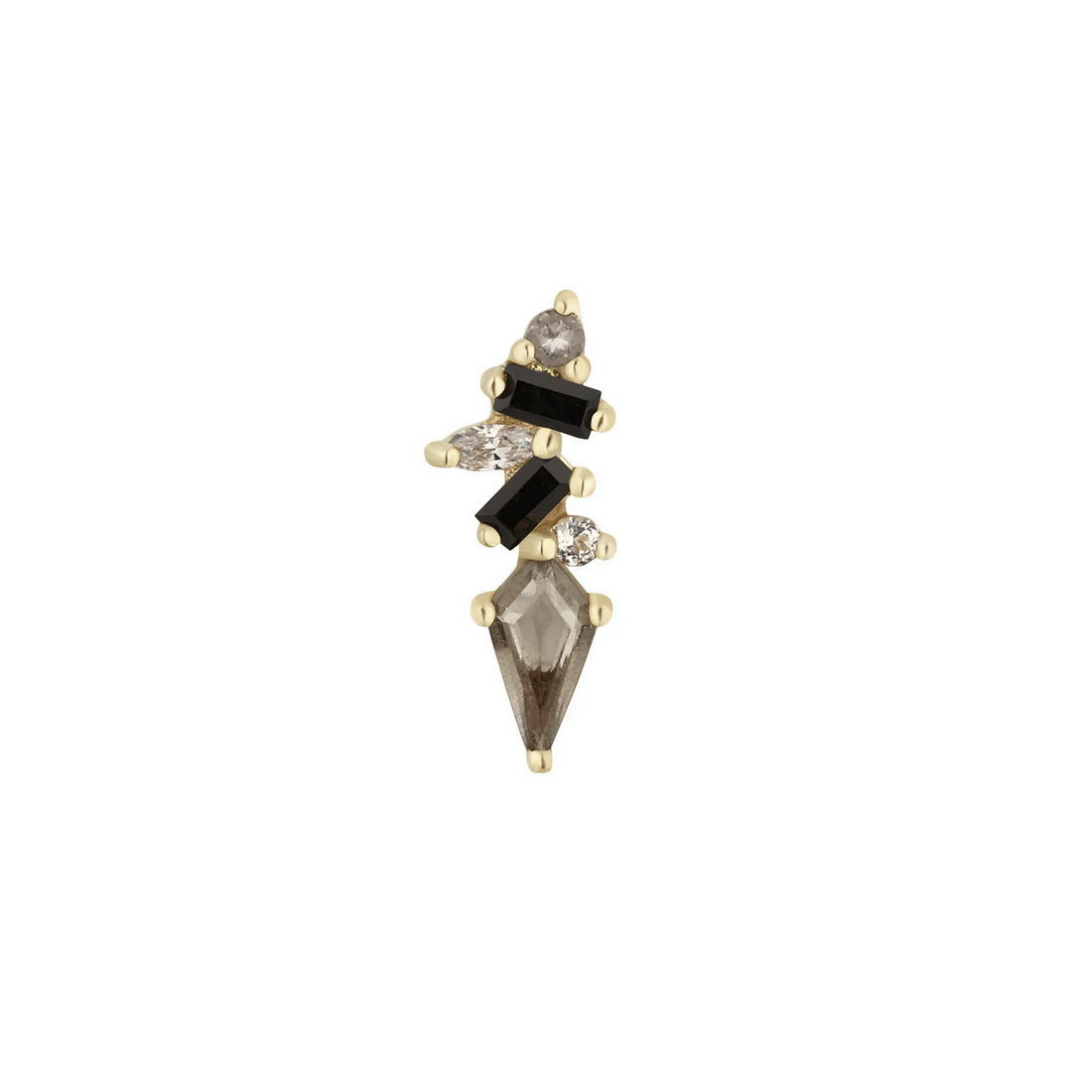 Mixt with Smoky Quartz and Black Spinel with White Topaz — Buddha