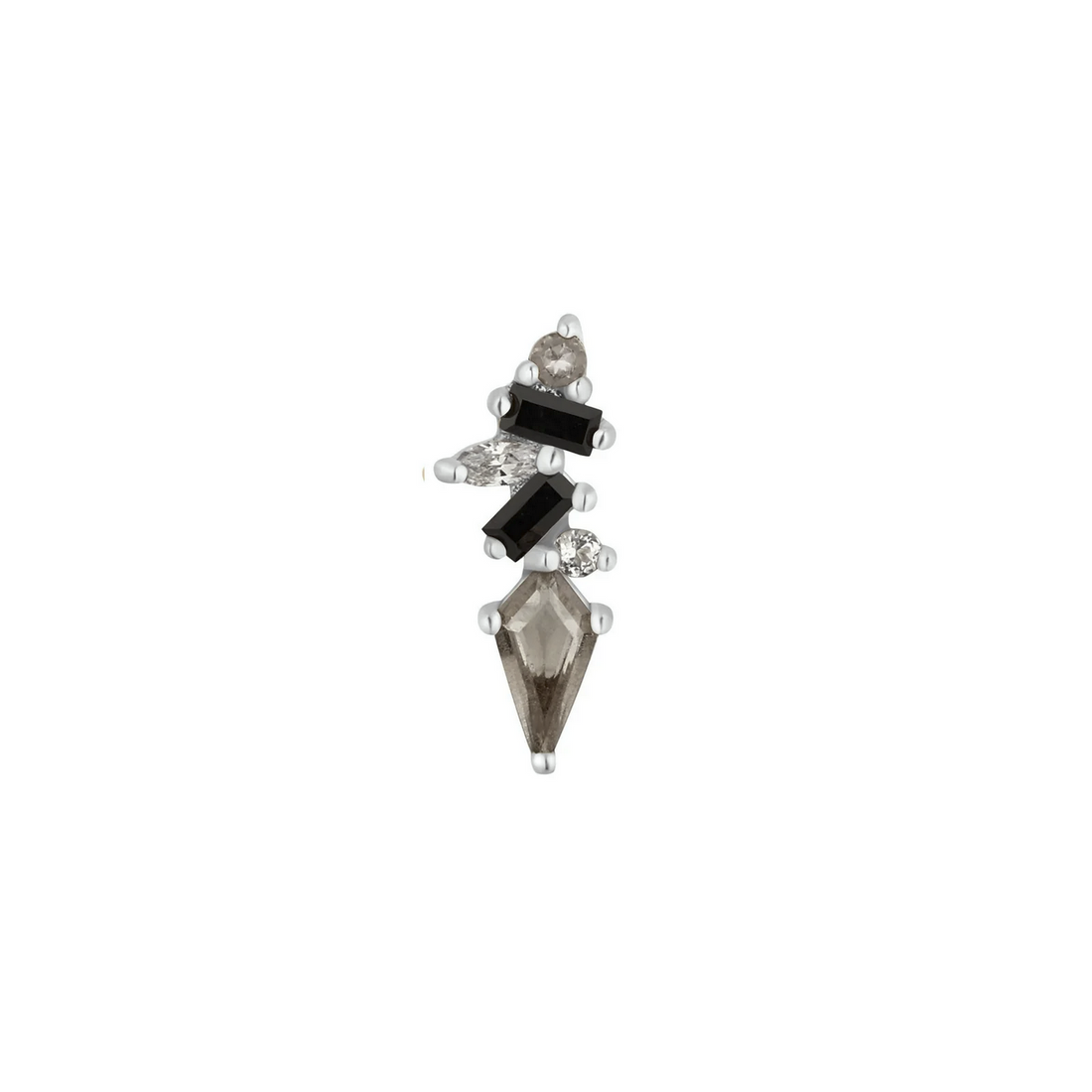 Mixt with Smoky Quartz and Black Spinel with White Topaz — Buddha
